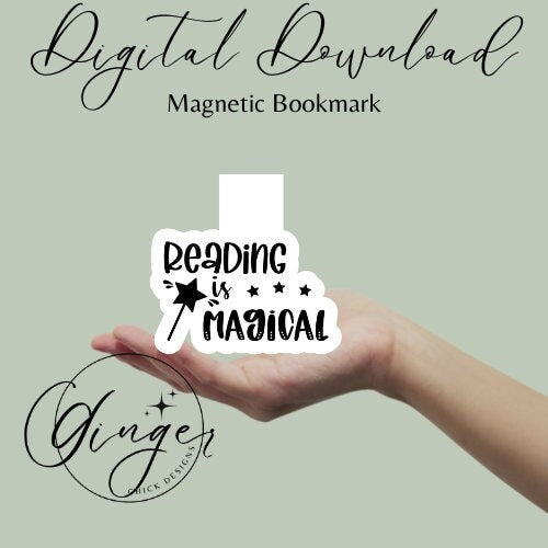 Magnetic Bookmark Instant Download, bookish merch, cute bookmarks, bookworm gift, reading bookmark, bibliophile, book accessories