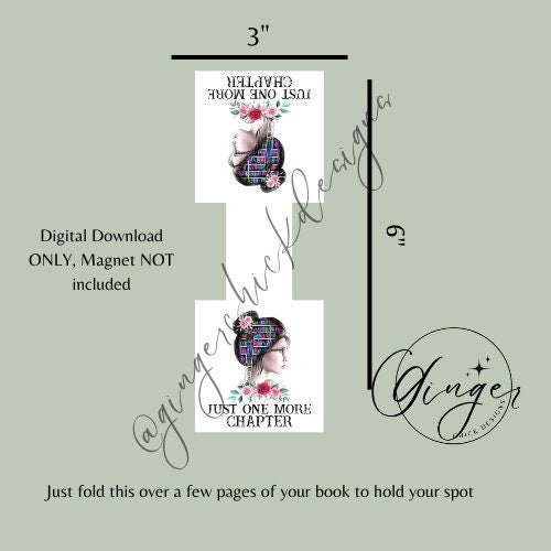 Magnetic Bookmark Instant Download, bookish merch, cute bookmarks, bookworm gift, reading bookmark, bibliophile, book accessories