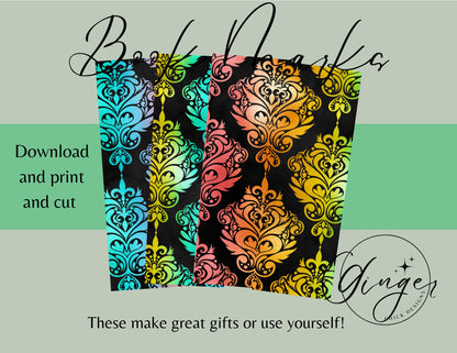 Rainbow Filigree - digital bookmark, digital download, book lovers, reading, inspirational