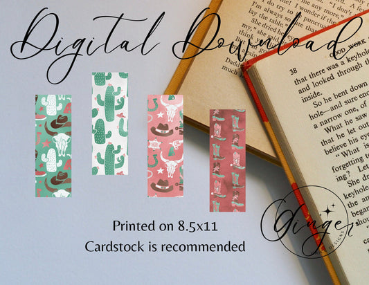 Cowgirl - digital bookmark, digital download, book lovers, reading, inspirational