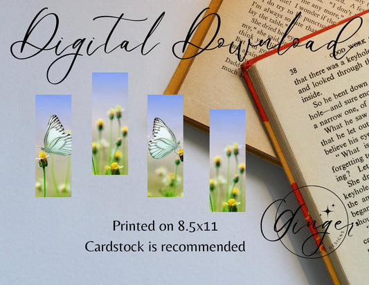 Spring Butterfly - digital bookmark, digital download, book lovers, reading