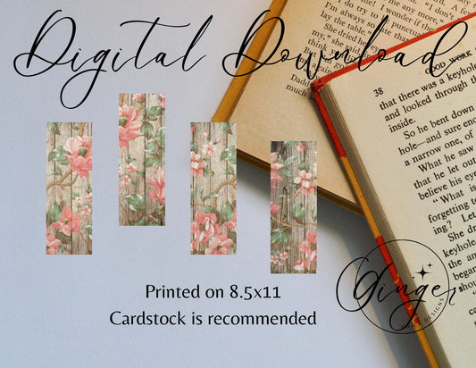 Pink Flower Barn - digital bookmark, digital download, book lovers, reading, inspirational