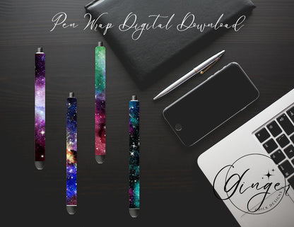 Pen Wraps | Pen skins | Galaxy print | 4 designs | PNG/JPEG