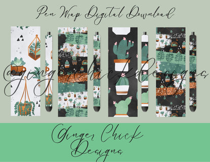 Pen Wraps | Pen skins | Plant Lover | 4 designs | PNG/JPEG