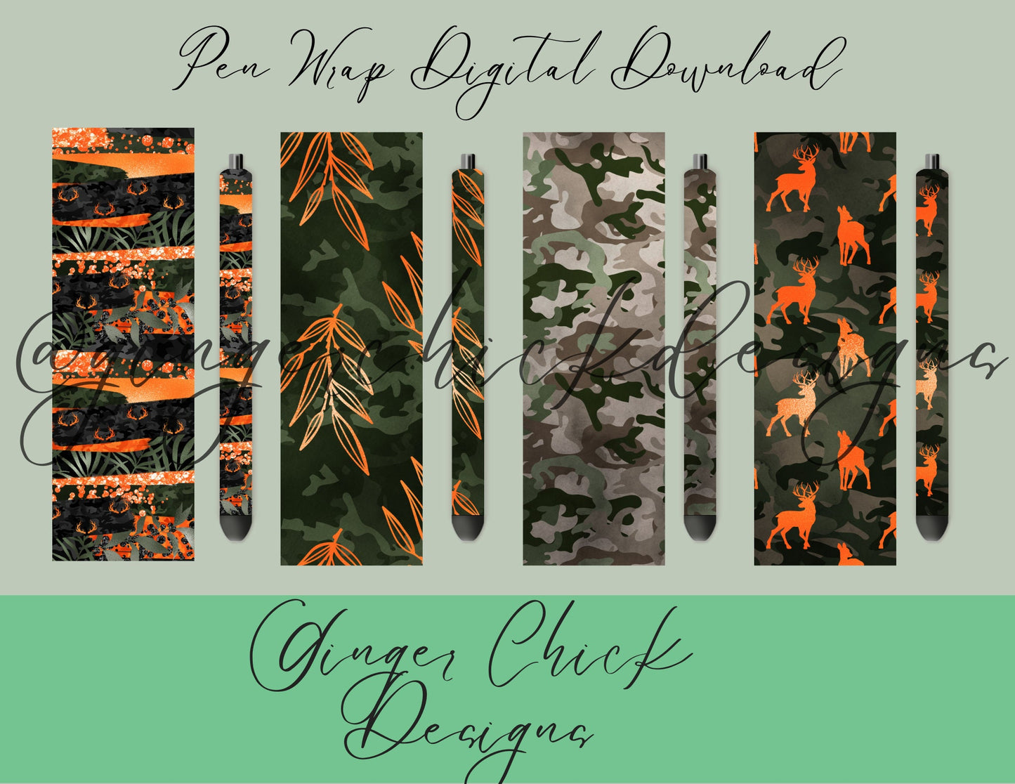 Pen Wraps | Pen skins | Hunting Lover | 4 designs | PNG/JPEG