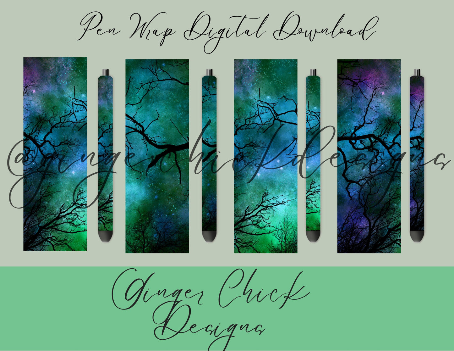 Pen Wraps | Pen skins | Night Sky | 4 designs | PNG/JPEG