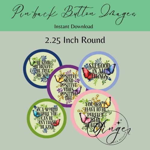 2.25 inch circles - Inspirational Button images - Circle images - Printable download-instant download