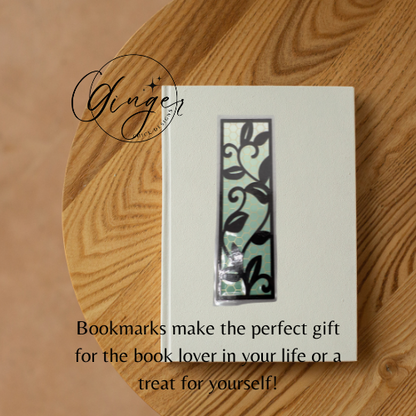 Leaf Laminated Bookmark with Green Ombre and Honey Comb