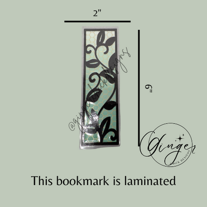 Leaf Laminated Bookmark with Green Ombre and Honey Comb