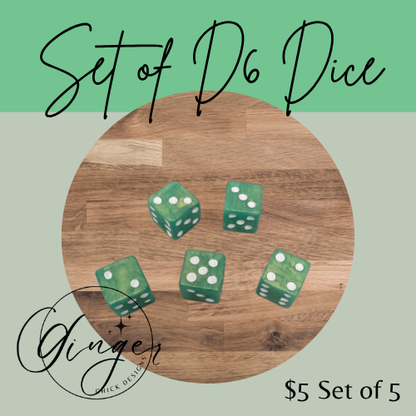 Mint Green Small D6 Dice Set