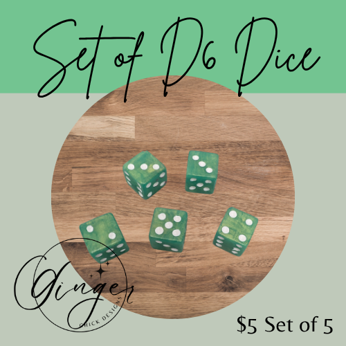 Mint Green Small D6 Dice Set