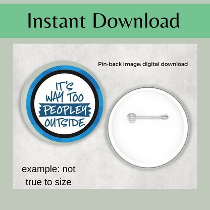 Anti-Social Blue Pin-Back Design