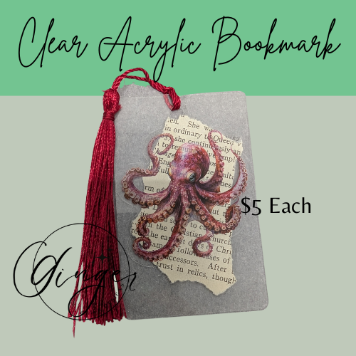 Octopus Dictionary Acrylic Bookmark
