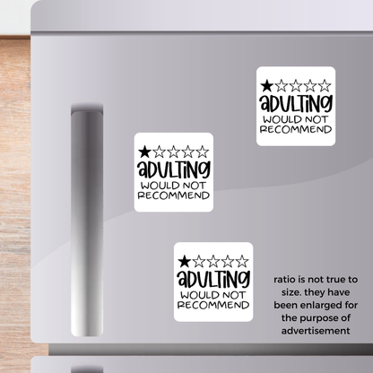 Adulting would not recommend 2x2 Magnet
