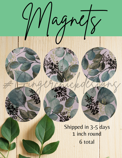 Eucalyptus Leaves Button Magnets