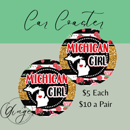 Michigan Girl Car Coaster