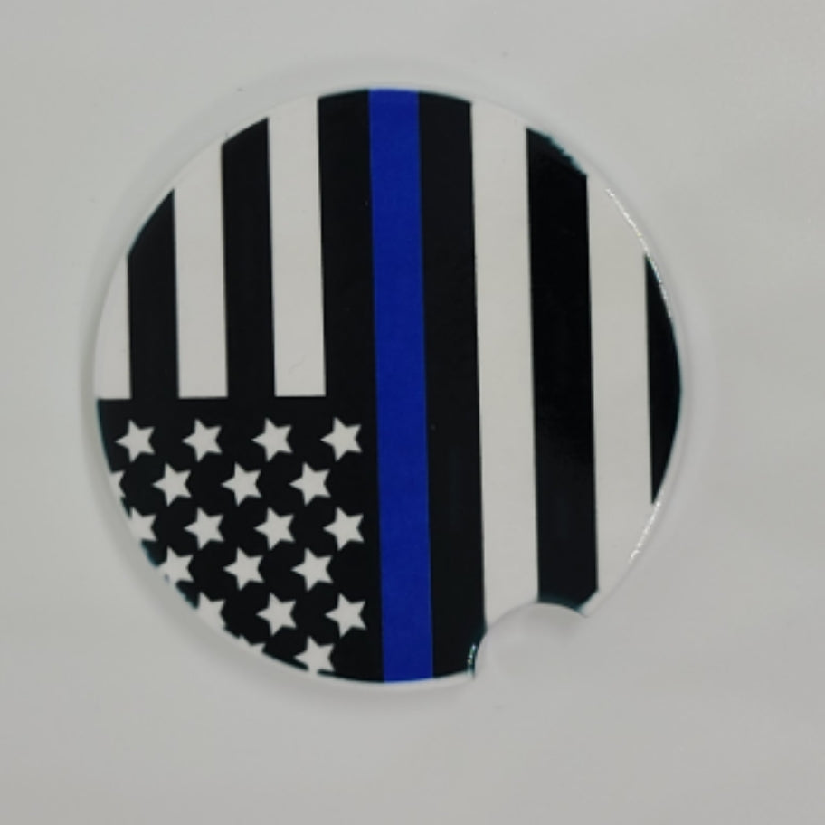 Police Flag Car Coaster