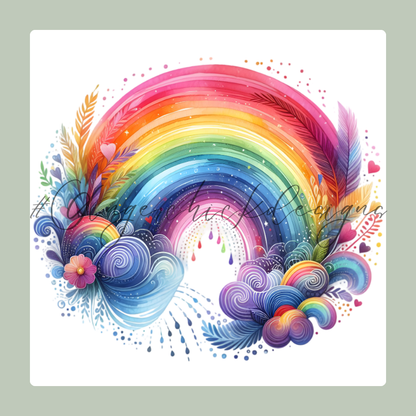 Watercolor Rainbow 2x2 Magnet