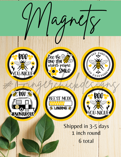 Bee You-Nique Button Magnets