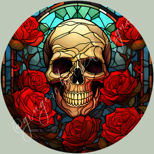 Stained Glass Skull Car Coaster