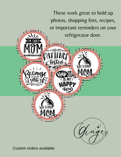 Sassy Mother Button Magnets