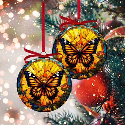 Stained Glass Butterfly Ornaments