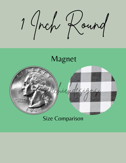 White Buffalo Plaid Button Magnets