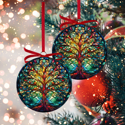 Stained Glass Tree Ornaments