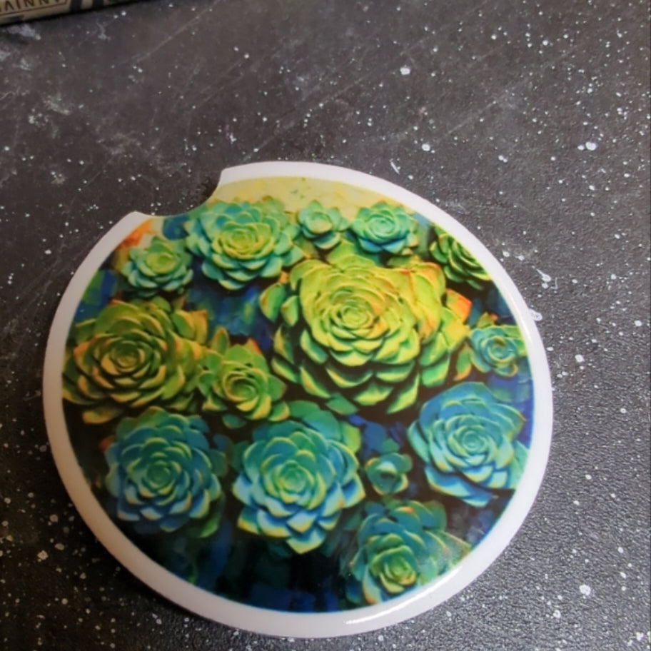 Succulents Car Coaster