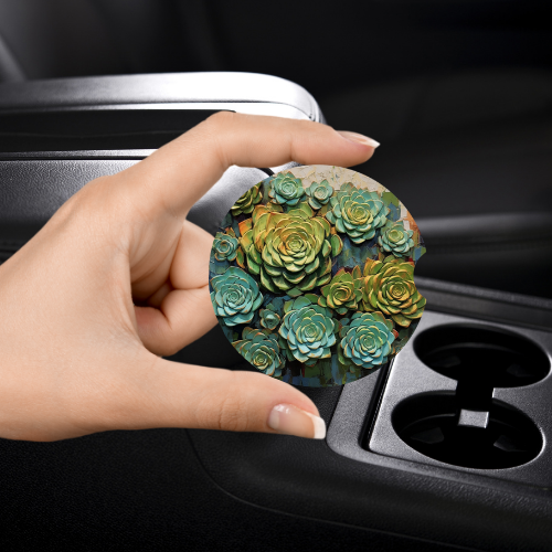 Succulents Car Coaster