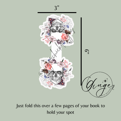 Flower Skull Magnetic Bookmark