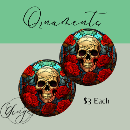 Stained Glass Skull Ornaments