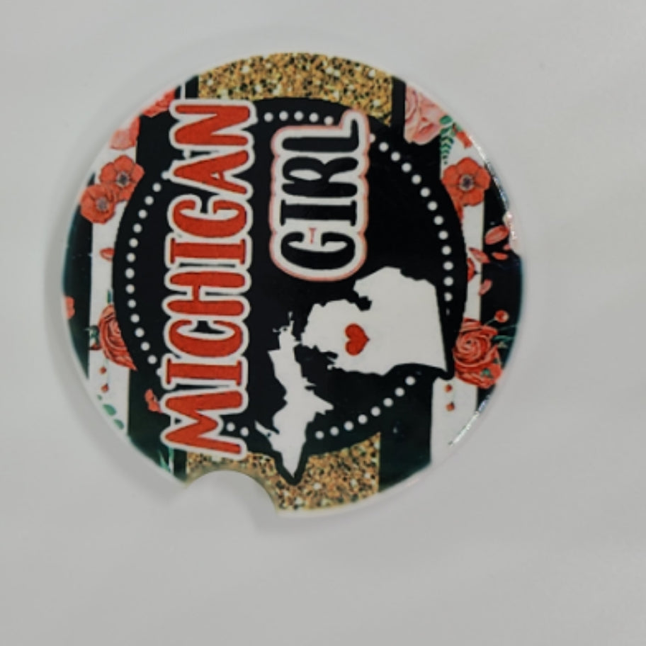 Michigan Girl Car Coaster