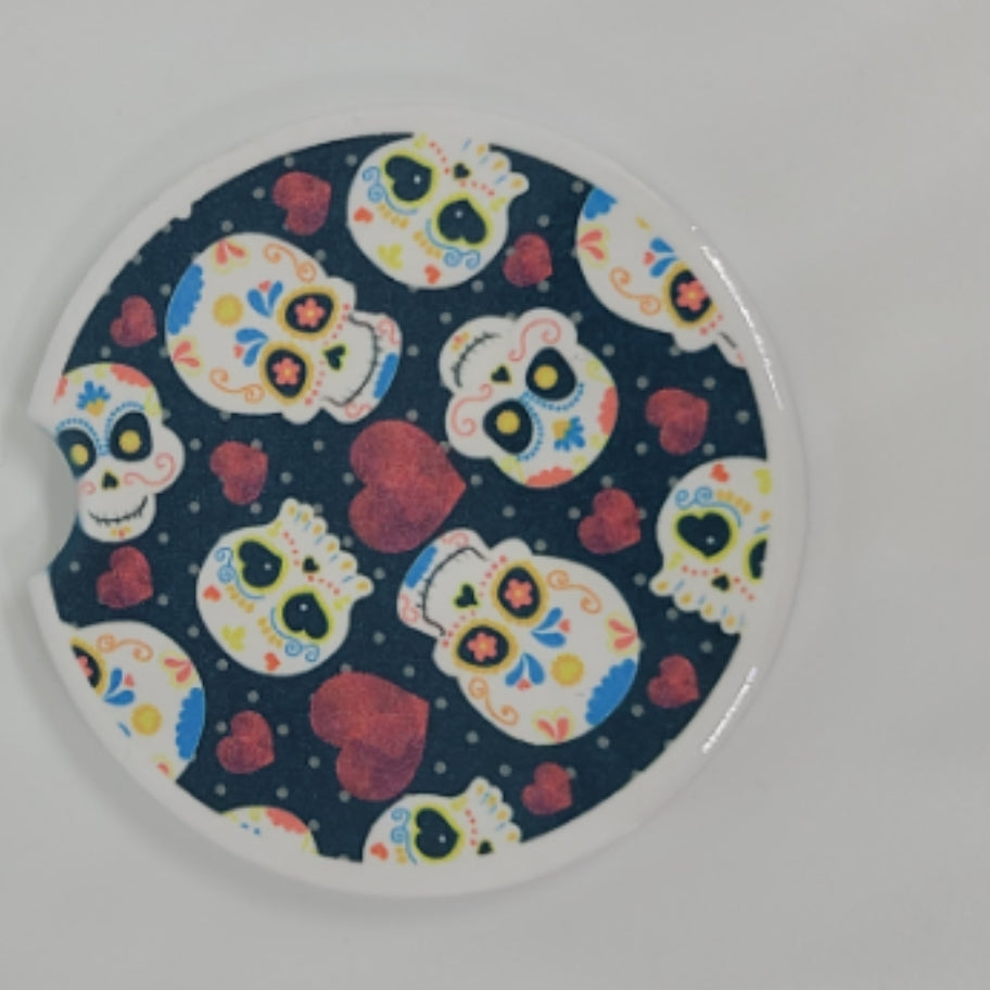 Sugar Skull Car Coaster