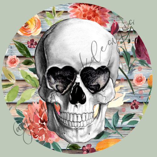 Flowers Skull Car Coaster