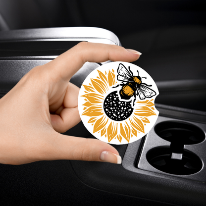 Sunflower Bee Car Coaster