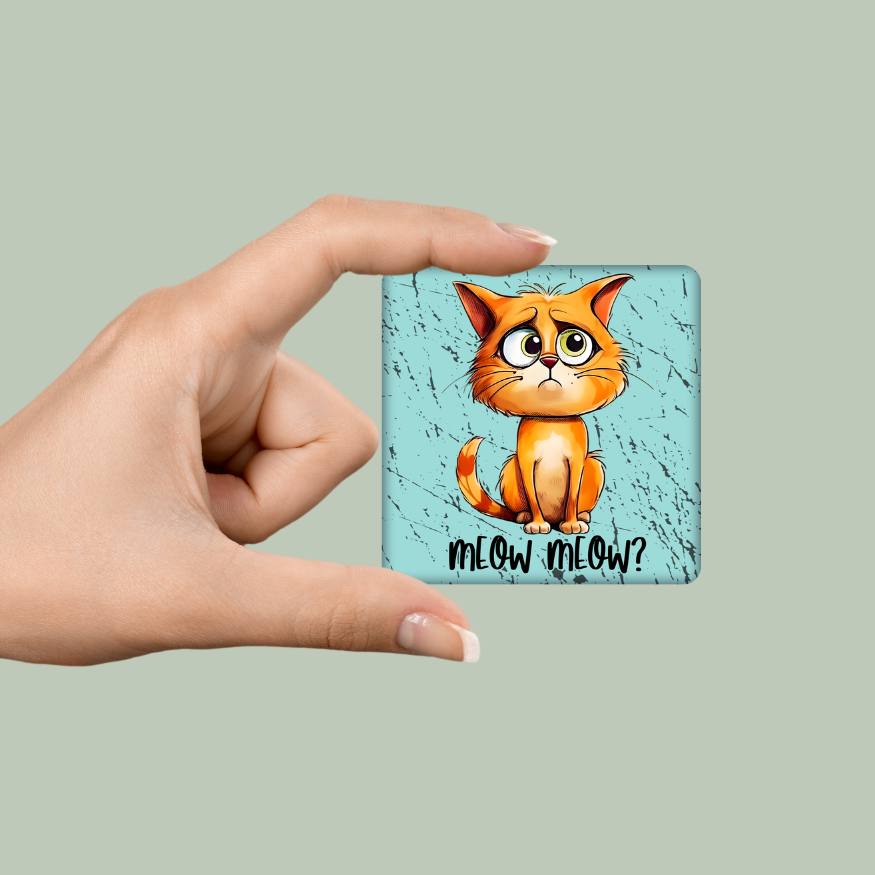 Sad Kitty 2x2 Magnet