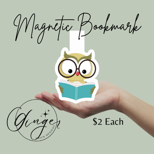 Reading Owl Magnetic Bookmark