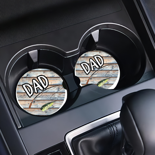 Fishing Dad Car Coaster