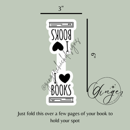 I Love Books Magnetic Bookmark