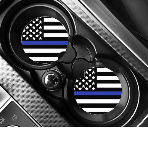 Police Flag Car Coaster