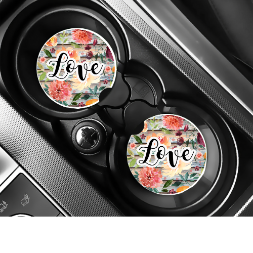 Flower LOVE Car Coaster