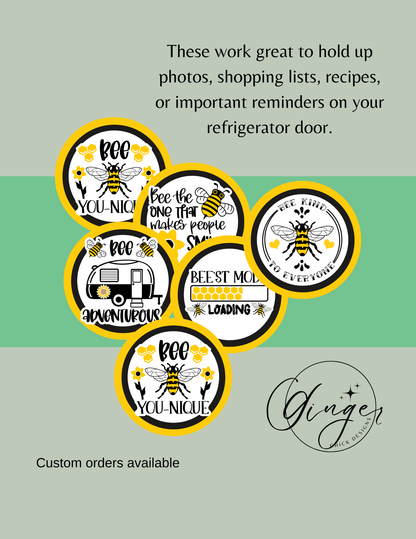 Bee You-Nique Button Magnets