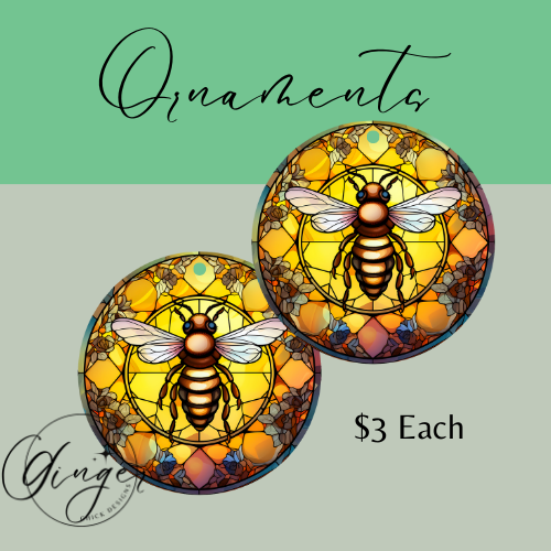 Stained Glass Bee Ornaments