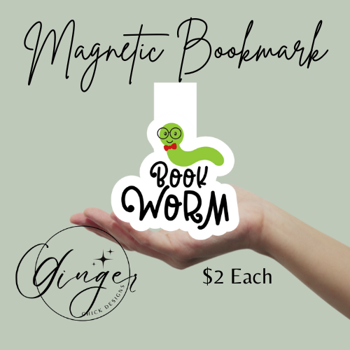 Book Worm Magnetic Bookmark