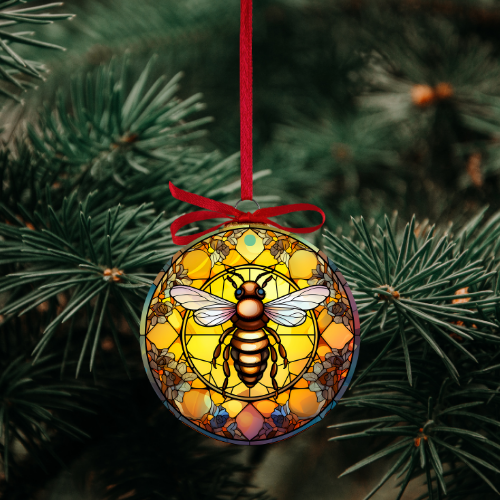 Stained Glass Bee Ornaments