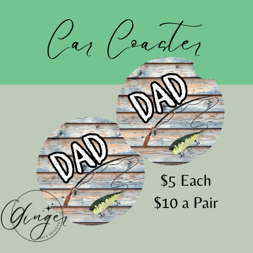 Fishing Dad Car Coaster