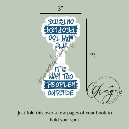 Too Peopley Magnetic Bookmark