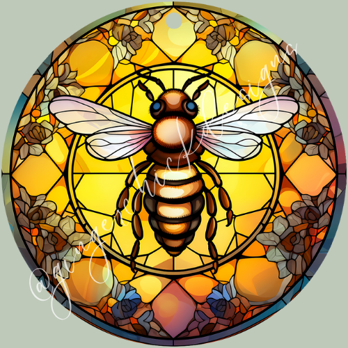 Stained Glass Bee Ornaments