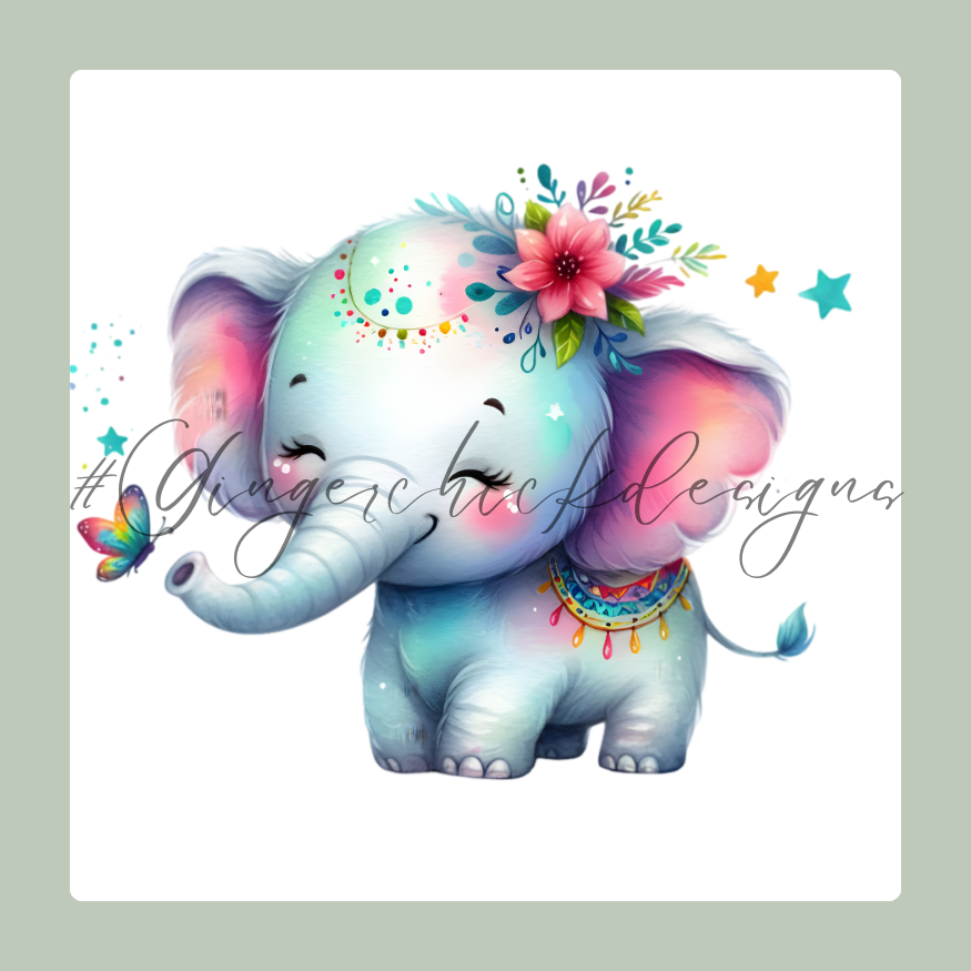 Baby Elephant 2x2 Magnet